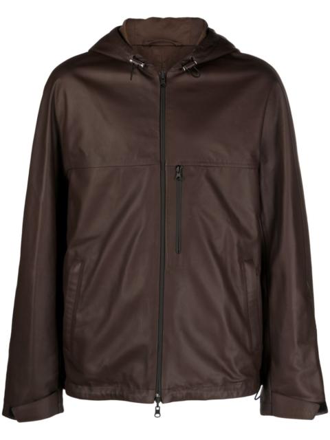 Lanvin leather hooded jacket