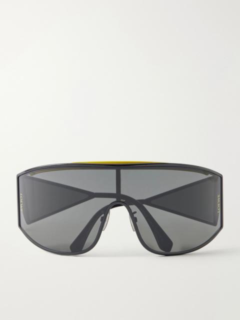 Loewe Speed Shield Aviator-Style Metal Sunglasses Black