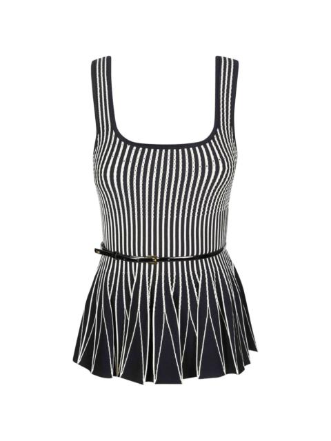 ELISABETTA FRANCHI striped belted top