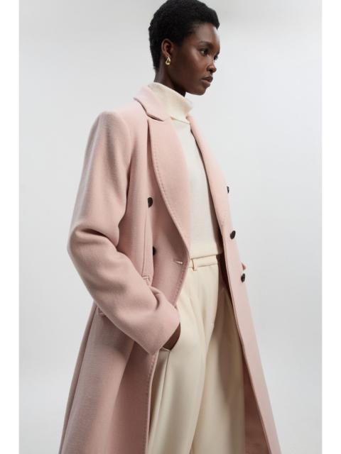 KAREN MILLEN Wool Fitted Double Breasted Tailored Midi Coat