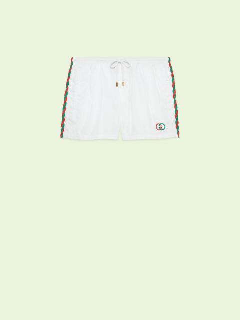 GUCCI Waterproof nylon shorts with embroidery