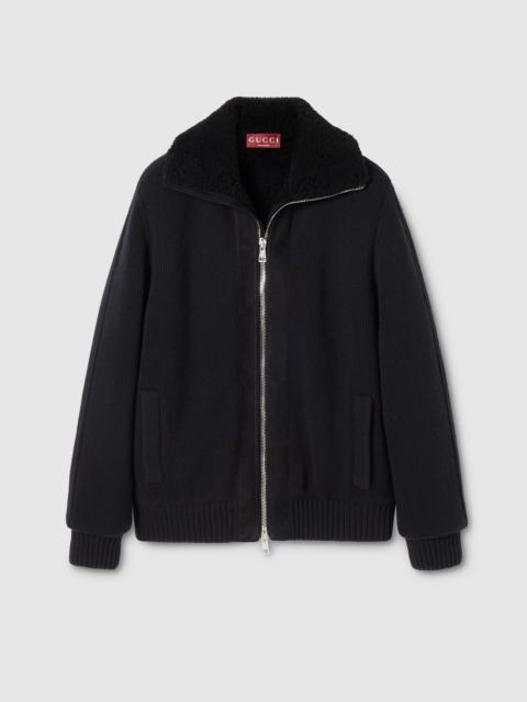GUCCI Woven stitch knit wool cardigan