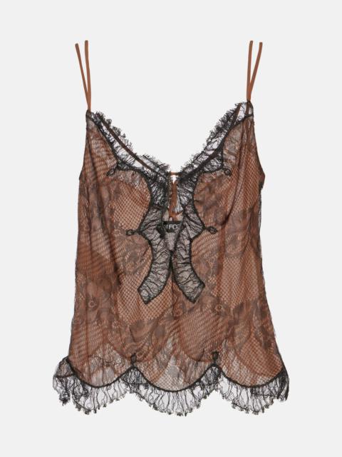 TOM FORD Chantilly-lace slip top