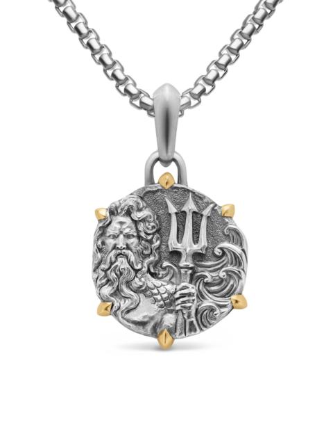 DAVID YURMAN Men's Poseidon Amulet in Sterling Silver with 18K Yellow Gold, 26.4MM - Silver