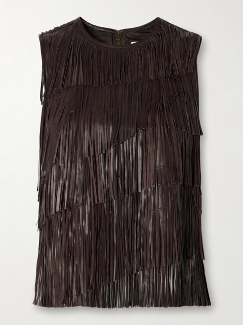 ULLA JOHNSON Leonie Fringed Leather Top