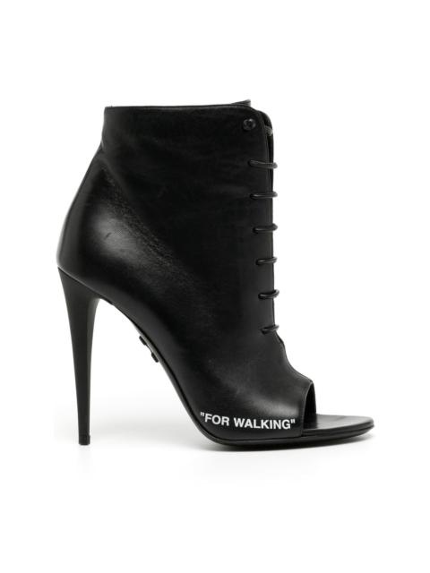 Off-White open toe leather boots