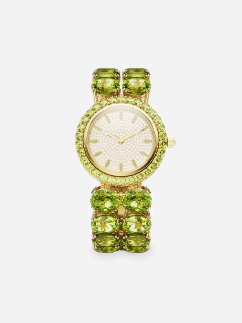 Dolce & Gabbana Anna watch in yellow gold 18Kt and peridots