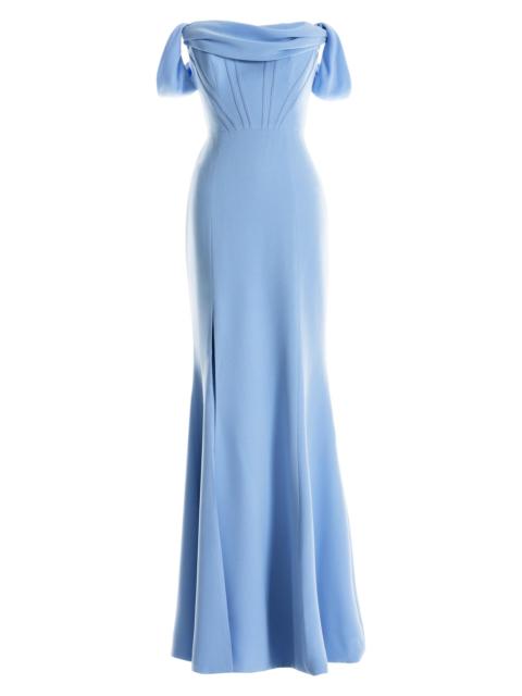 Dress The Population Women's Melania Bustier Mermaid Gown - Sky