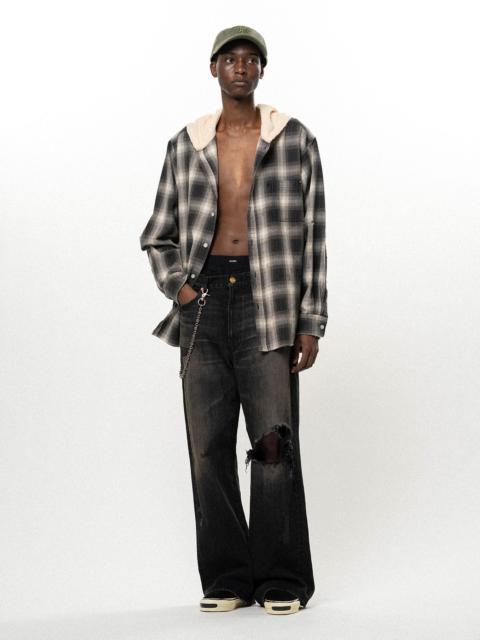 KAMIYA Repaired Wide Bootcut Denim Pants