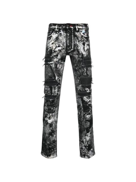 Rock Star hand-painted skinny jeans