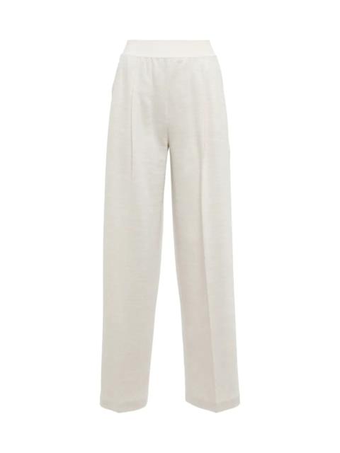 High-rise linen straight pants