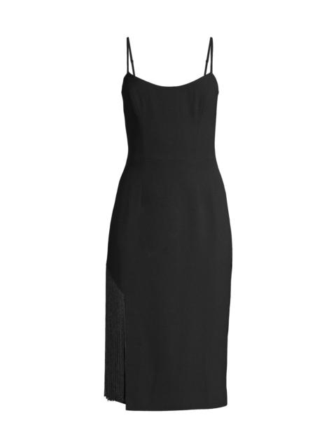 Dress The Population Women's Rory Fringe Detail Sheath Dress - Black