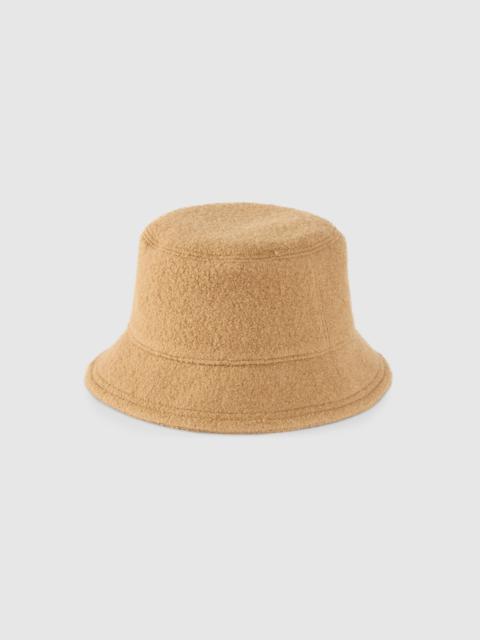 Felted wool bucket hat with patch