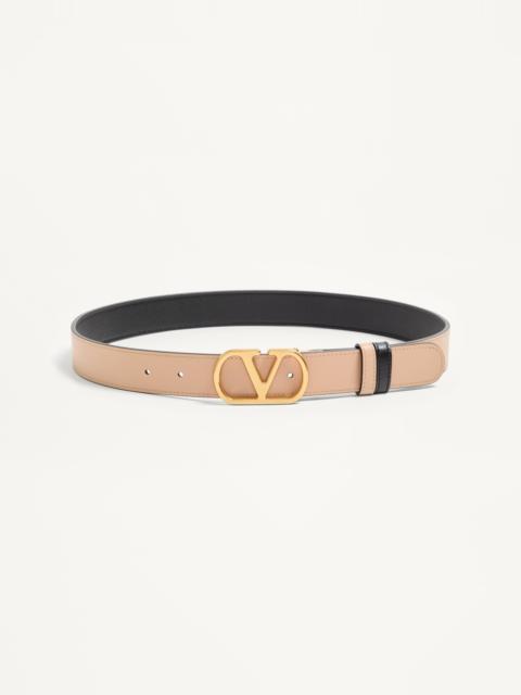 Valentino VLOGO SIGNATURE REVERSIBLE SHINY CALFSKIN BELT - 30MM / 1.2 IN.