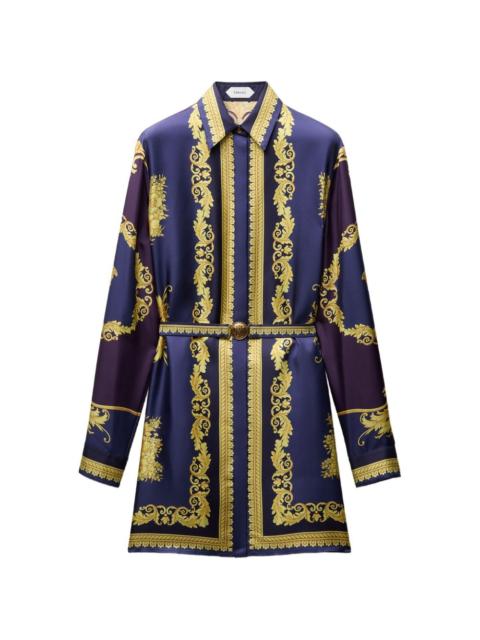 VERSACE printed silk twill mini dress