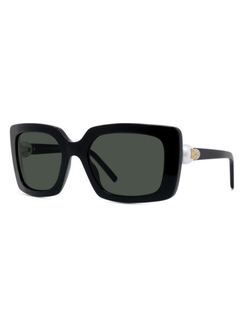 Givenchy Women's Pearl 54MM Square Sunglasses - Shiny Black Light Green