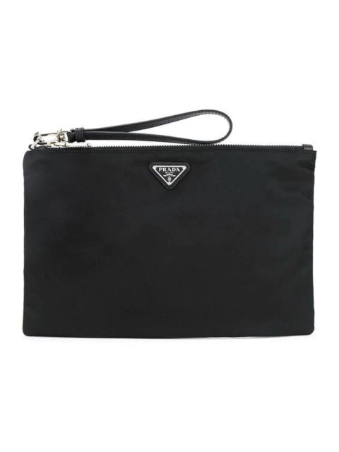 Prada Prada Nylon Clutch Bag Small Black