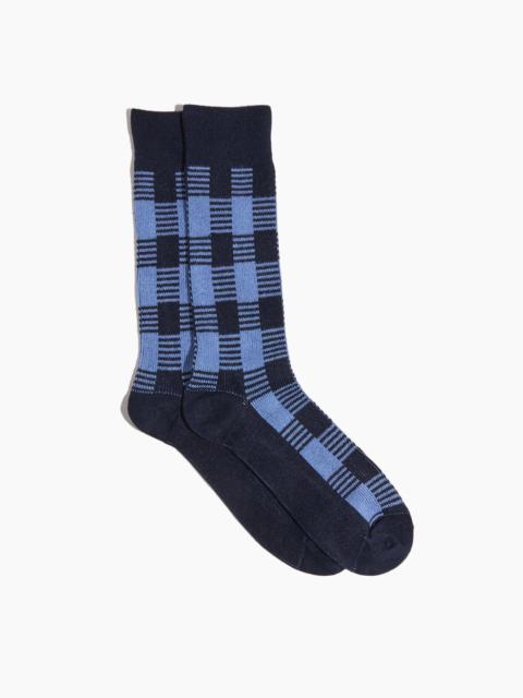GUEST IN RESIDENCE Gingham Socks in Midnight/French Blue