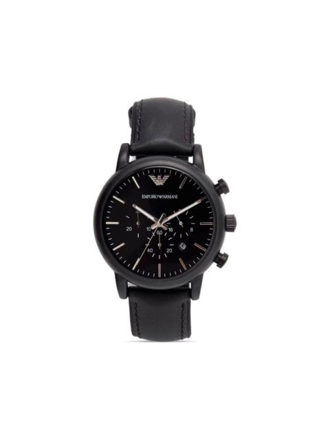 EMPORIO ARMANI chronograph leather 46mm
