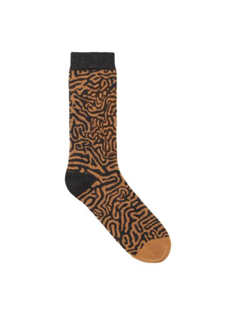 HENRIK VIBSKOV LABYRINTH SOCK - SPICE BLACK MAZE