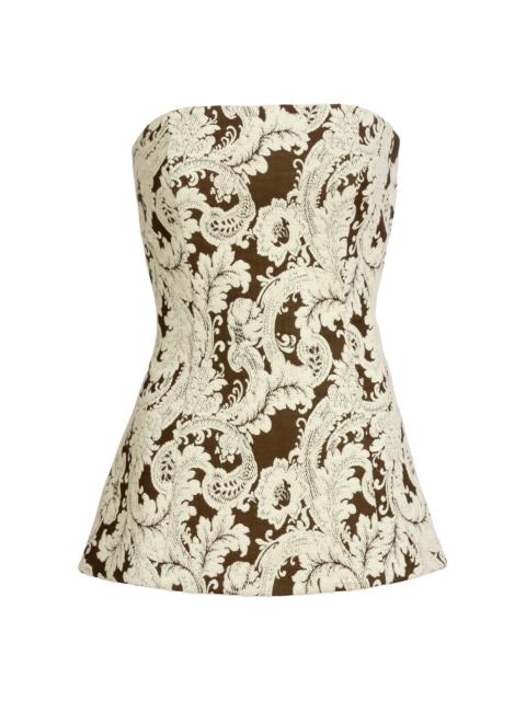 SILVIA TCHERASSI Astor Cotton-Blend Jacquard Top multi