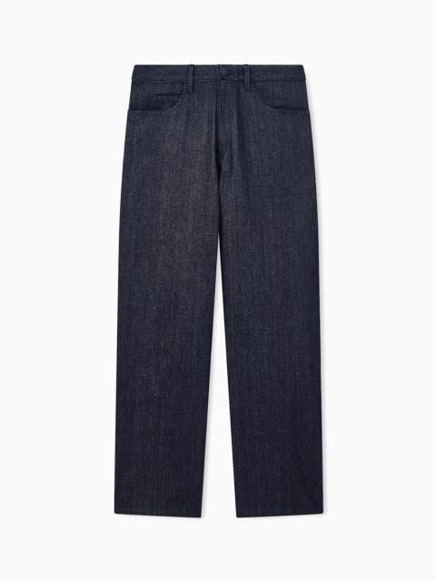 GIORGIO ARMANI FIVE-POCKET OVERSIZED JEANS IN BRUSHED COTTON DENIM COLLECTION