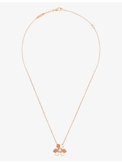 Van Cleef & Arpels Frivole small 18ct rose-gold and 0.08ct diamond pendant necklace