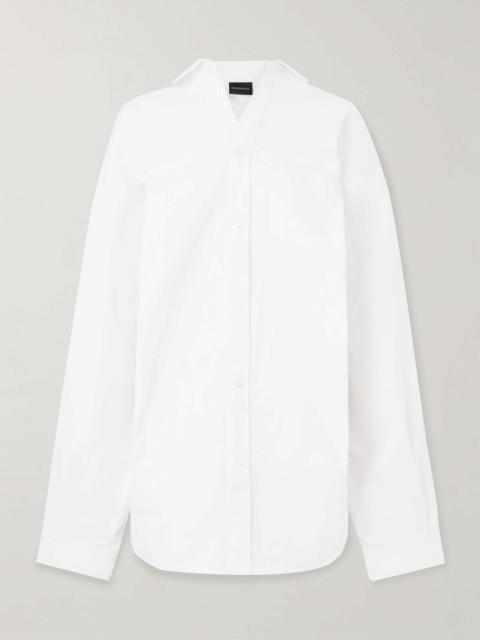 BALENCIAGA Oversized embroidered cotton-poplin shirt