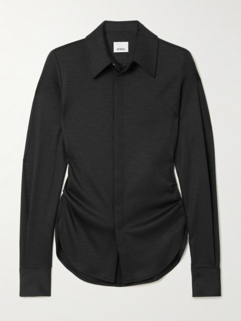Isabel Marant Romea Ruched Wool-jersey Shirt