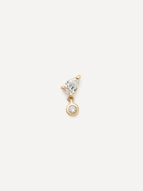 MISSOMA 14ct Gold Pear-Shaped Diamond Flat Back Stud Earring
