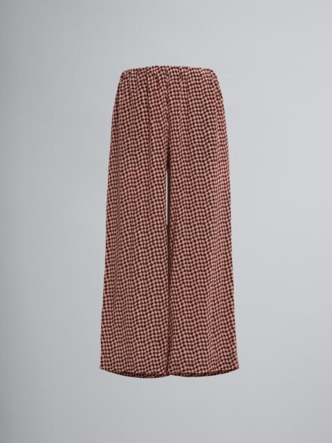 Marni SMALL RHOMBUS PRINT SILK TROUSERS