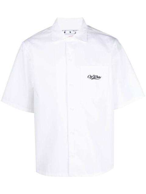 Off-White logo-embroidered short-sleeve shirt