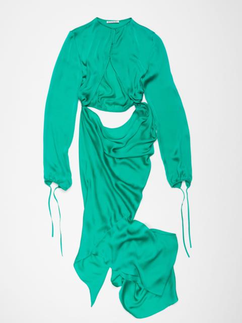 Silk cut-out dress - Jade green