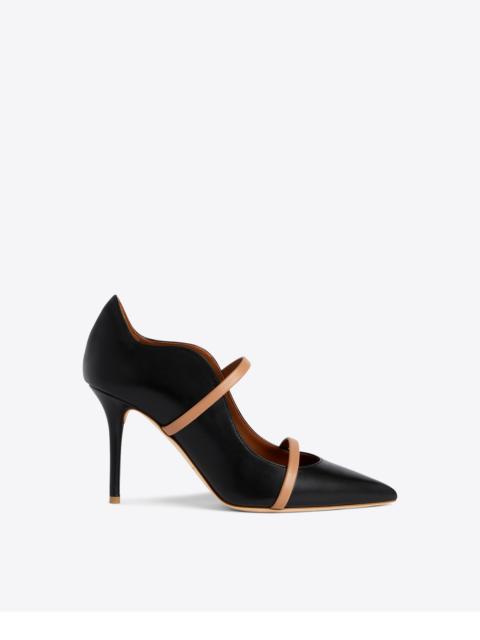 MALONE SOULIERS Maureen 85 Black & Blush Leather Pumps