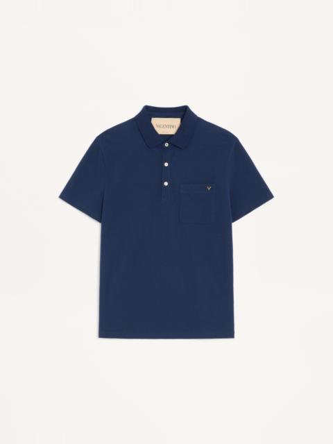 VALENTINO COTTON PIQUÉ POLO WITH VGOLD