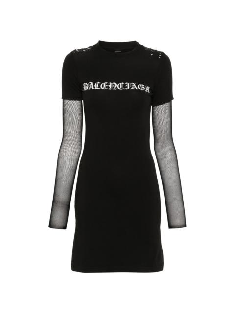 BALENCIAGA logo-print jersey mini dress