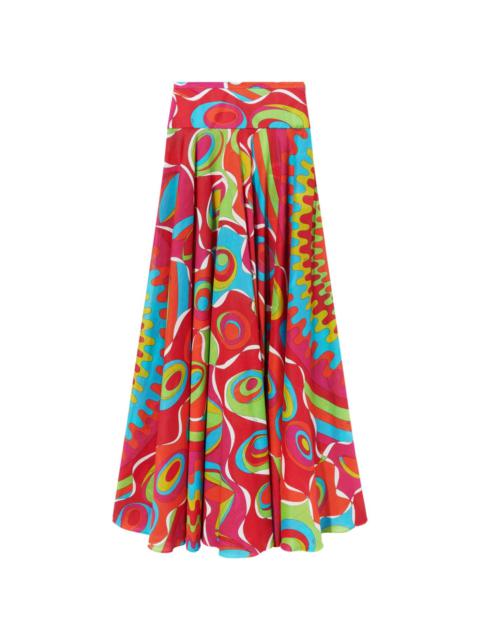 Bersaglio-print cotton maxi skirt