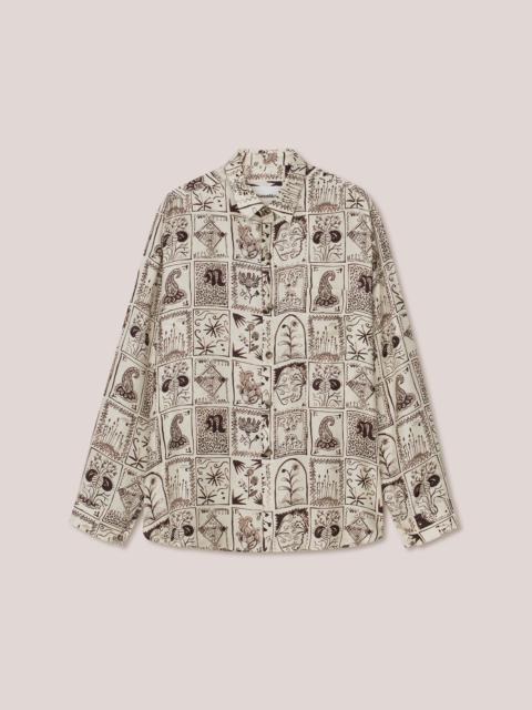 Nanushka JARI - Laser cut shirt - Creme