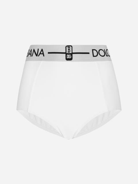 Dolce & Gabbana Jersey shaper pants with branded elastic BLANCO DOLCE&GABBANA