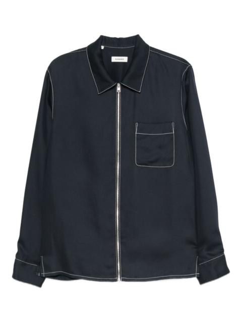contrast-stitching shirt jacket