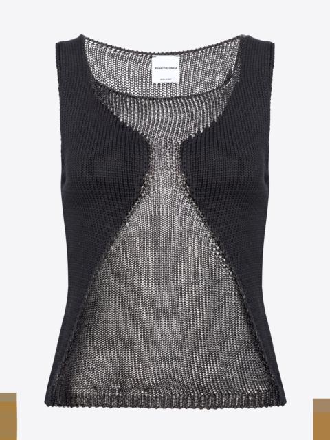 MESH TOP WITH TRANSPARENT PATCH