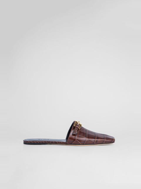BY FAR Rado Nutella Croco Embossed Leather