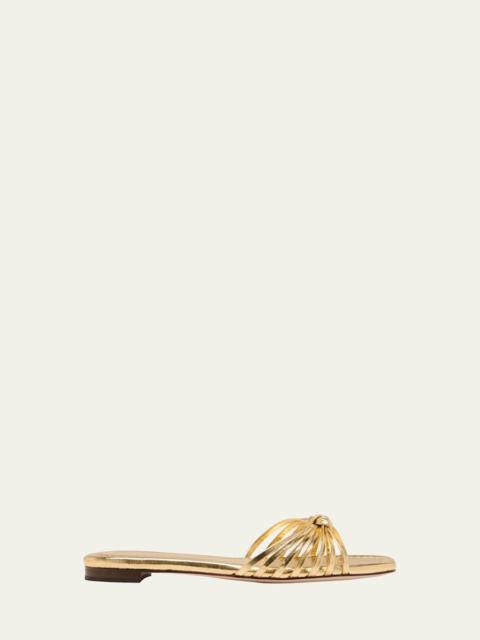 LOEFFLER RANDALL Izzie Leather Knot Flat Sandals