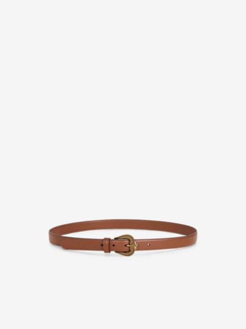 Etro leather belt with Paisley buckle