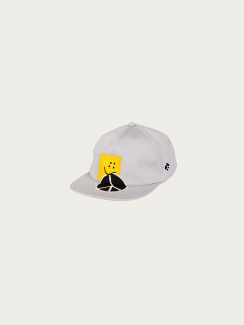 Kapital Chino Baseball Cap (PECKISH PEACE Embroidery) - Light Grey