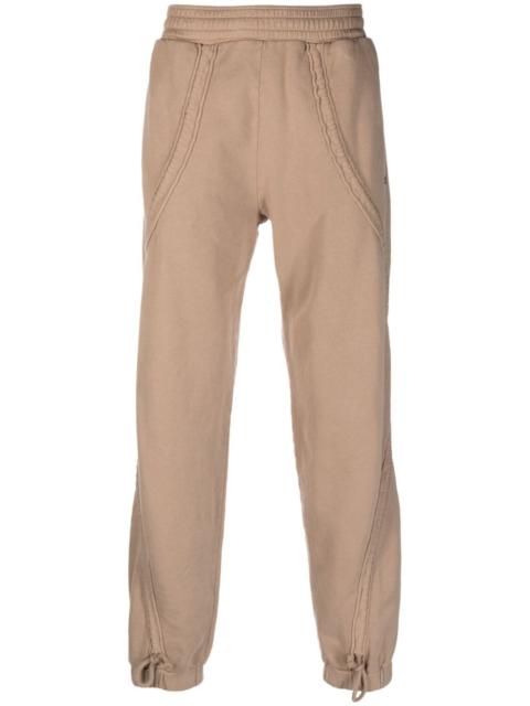 drawstring cotton straight-leg trousers