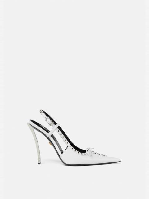 VERSACE Laced Pin-Point Slingback Pumps