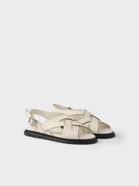 Prada Antiqued leather sandals