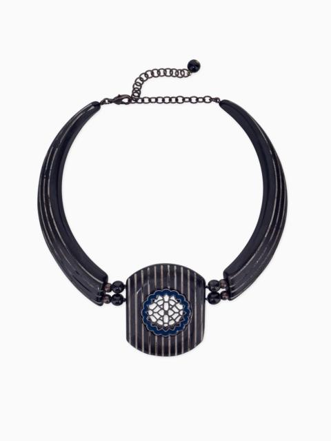 GIORGIO ARMANI NECKLACE IN POLYMETHYL METHACRYLATE WITH BRASS AND RESIN