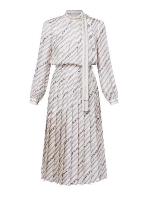 Louis Vuitton Long-Sleeved Chain Print Dress